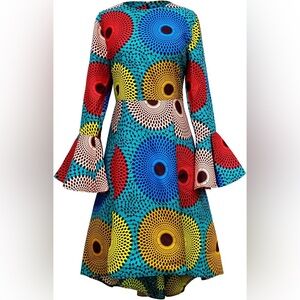 Shenbolen Womens African Print Dress Dashiki Traditional Ankara Maxi Dress
